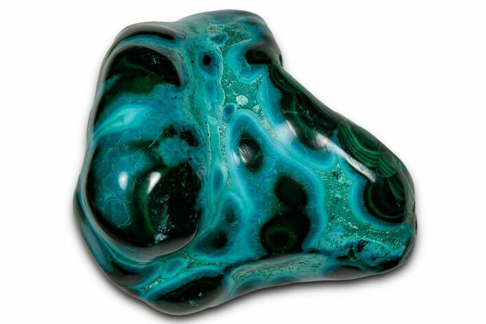 Vibrant Polished Malachite with Chrysocolla - DR Congo #336845